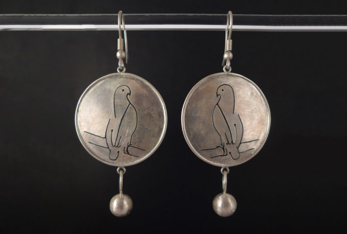Boucles d’oreilles oiseaux colombes en argent 925